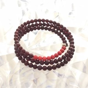Semi Precious Garnet Sterling Protection Bracelet